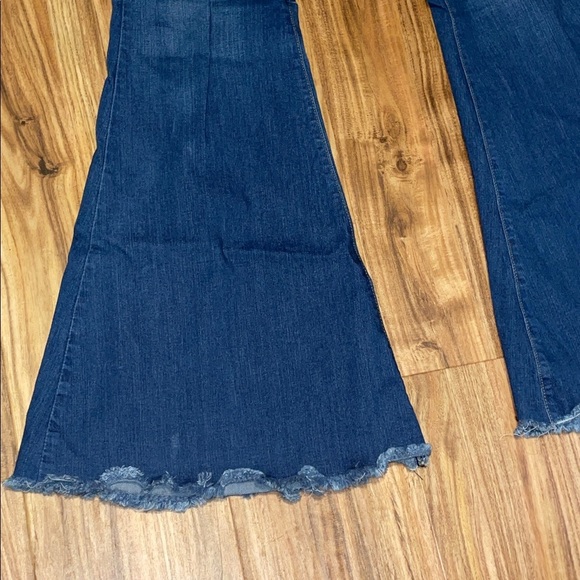 Judy Blue women’s 30 11 jeans flare blue stretch high rise frayed hems boutique - Picture 3 of 7